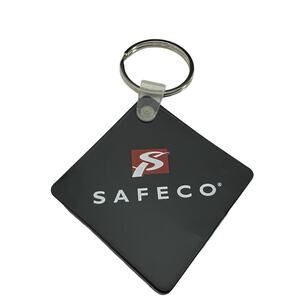 Safeco Black Diamond Shape Metal Key Chain Ring‎ Holder